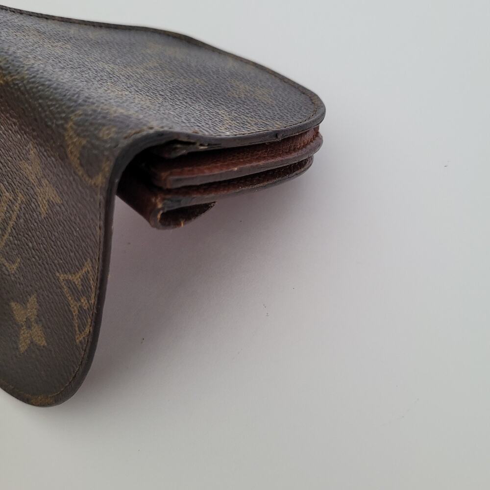 Louis Vuitton Vintage Mini Coin Holder Wallet Small Brown Horseshoe Bifold Logo - Picture 15 of 15